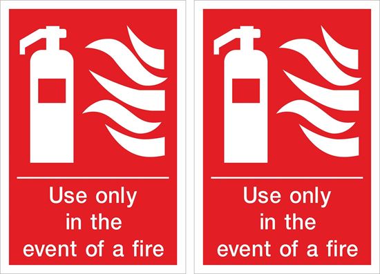 Picture of Use only in the event of a fire Decals / Stickers