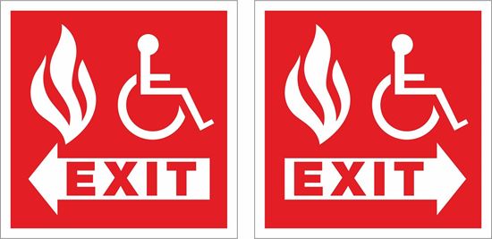 Picture of Disabled fire exit Decals / Stickers