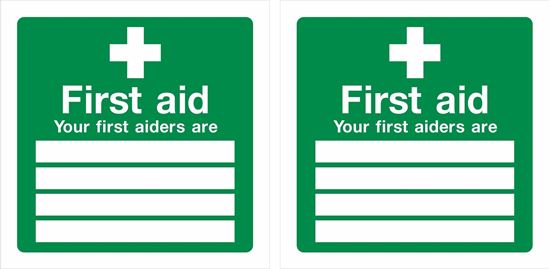 Picture of First Aid "your first aiders are"  Decals / Stickers