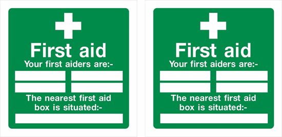 Picture of First Aid "your first aiders are"  Decals / Stickers