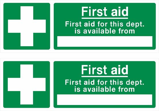 Picture of First Aid "First aid for this dept.." Decals / Stickers