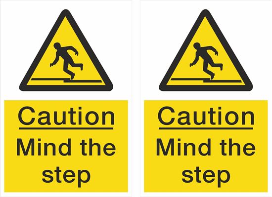 Picture of Caution Mind the step Decals / Stickers