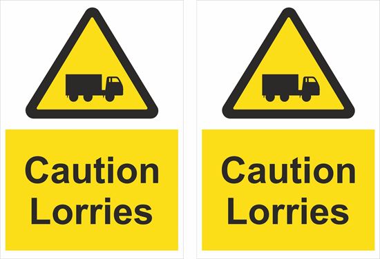 Picture of Caution Lorries Decals / Stickers