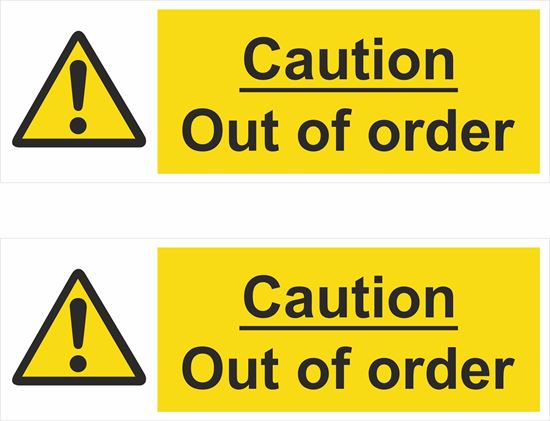 Picture of Caution Out of order Decals / Stickers