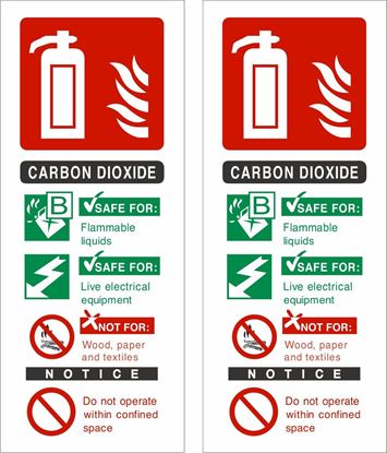 Picture of Fire extinguisher Carbon Dioxide Decals / Stickers