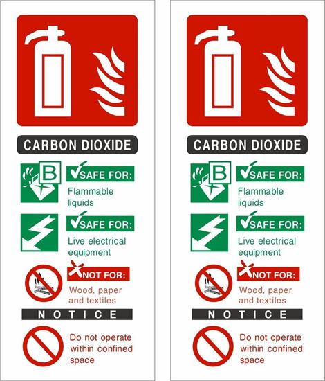 Picture of Fire extinguisher Carbon Dioxide Decals / Stickers