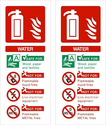 Picture of Fire extinguisher Water Decals / Stickers