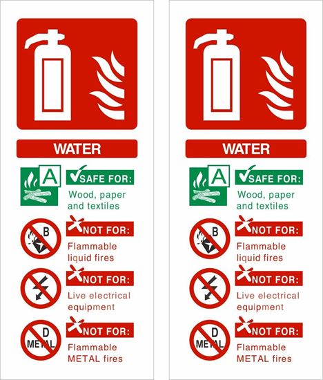 Picture of Fire extinguisher Water Decals / Stickers