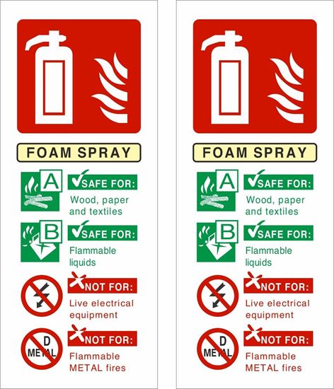 Picture of Fire extinguisher Foam Spray Decals / Stickers