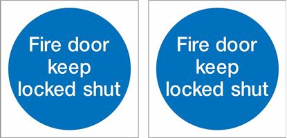 Picture of Fire door keep locked shut Decals / Stickers