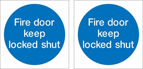 Picture of Fire door keep locked shut Decals / Stickers