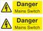 Picture of Danger Mains Switch Decals / Stickers