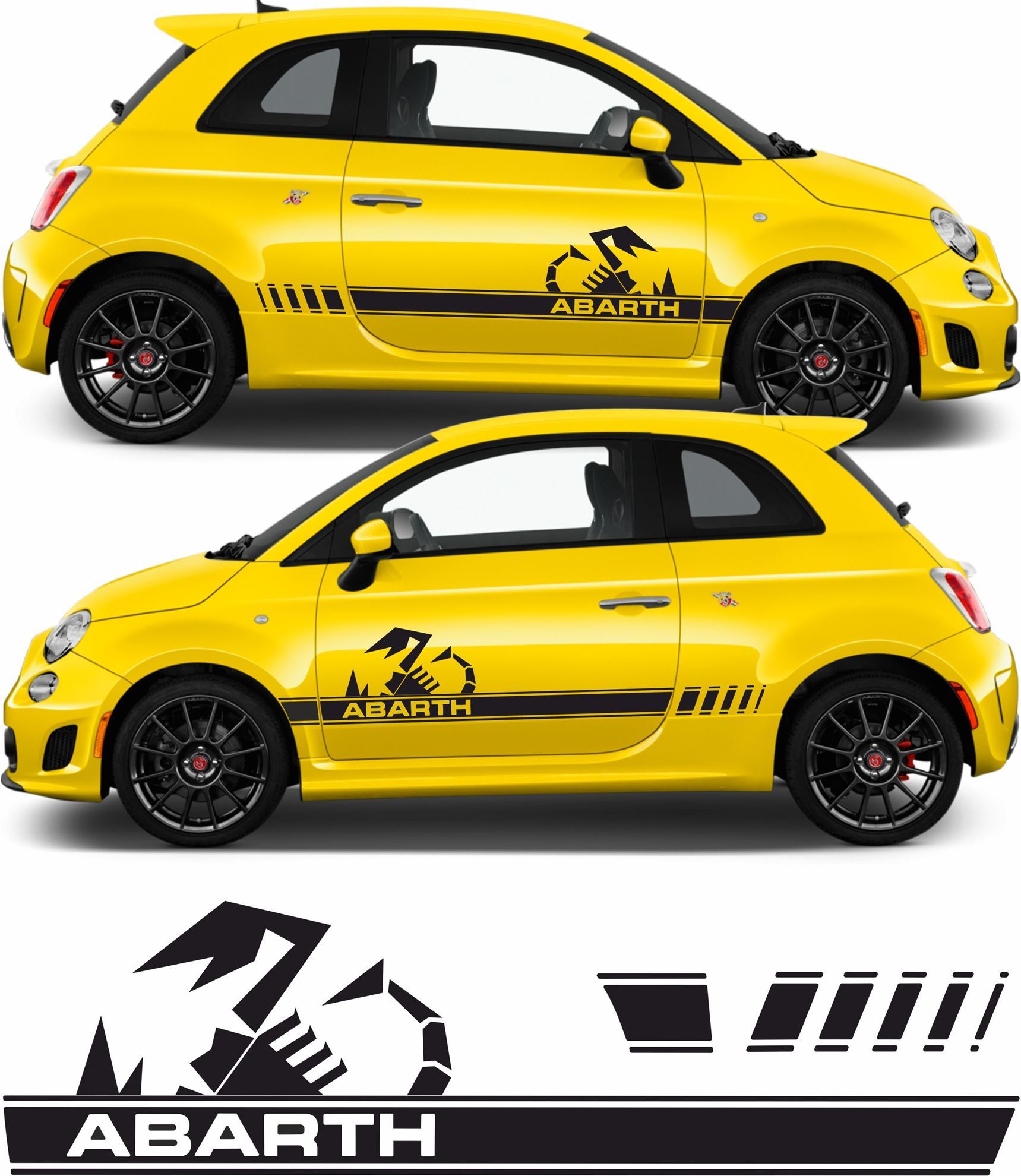 Zen Graphics Fiat 595 Abarth OEM style side Stripes / Stickers