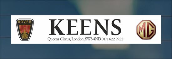 Picture of Keens, London Dealer rear glass Sticker