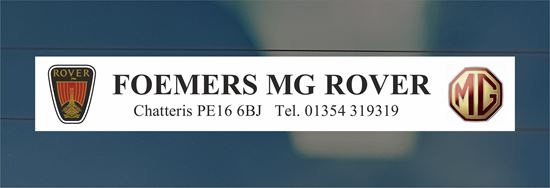 Picture of Foemers MG Rover  - Chatteris Dealer rear glass Sticker