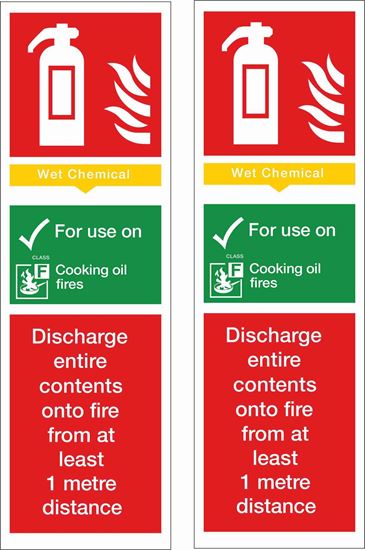 Picture of Fire action Wet Chemical Decals / Stickers