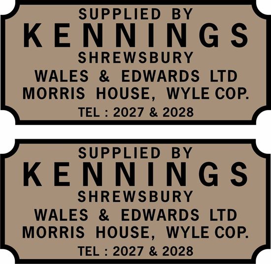 Picture of Kennings Shrewsbury. Wales & Edwards Ltd Dealer Stickers