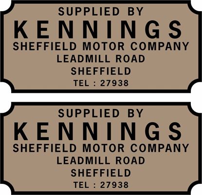 Picture of Kennings Sheffield Motor Company Dealer Stickers