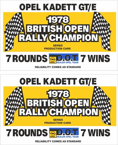 Picture of Opel Kadett GT/E 1978 British open Rally  Decals / Stickers