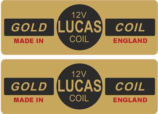 Picture of Lucas replacement 12v Gold Coil Decals / Stickers