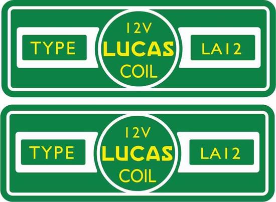 Picture of Lucas replacement LA12 12V. J. Coil Decals / Stickers