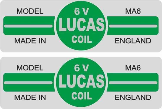 Picture of Lucas replacement 6V, MA6 Coil Decals / Stickers