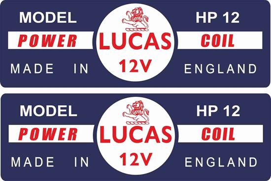 Picture of Lucas replacement Model HP12 12V. 10 Coil Decals / Stickers