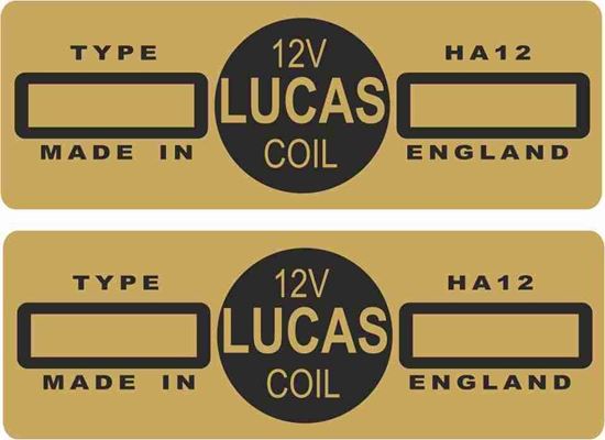 Picture of Lucas replacement HA12, 12V,  Coil Decals / Stickers