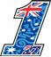 Picture of "1"  Casey Stoner track and street race nose cone number Decal / Sticker