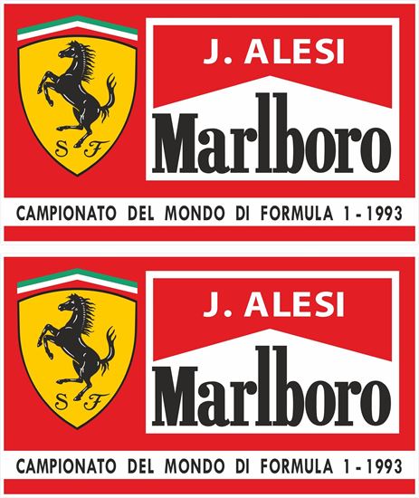 Picture of Jean Alesi Marlbroro Ferrari 1993 Formula 1 Team Decals / Stickers