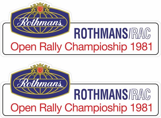 Picture of Rothmans open Rally Championship 1981 Decals / Stickers