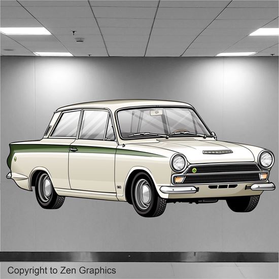 Picture of Ford Lotus Cortina Wall Art sticker (Full colour)