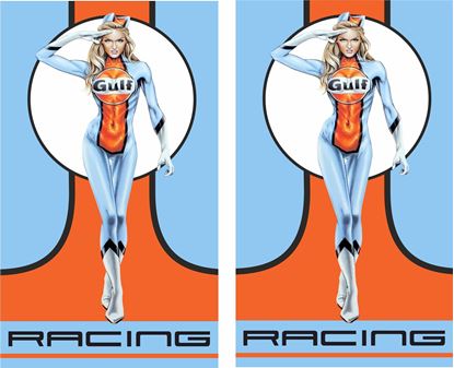 Picture of Gulf Racing Girl Decals / Stickers