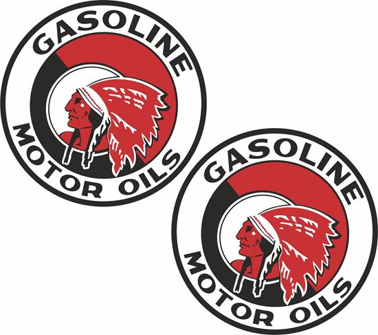 Picture of Red Indian Gasoline Decals / Stickers