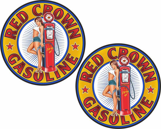 Picture of Red Crown Gasoline Decals / Stickers