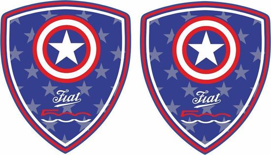 Picture of Fiat 500 Captin America Decals / Stickers