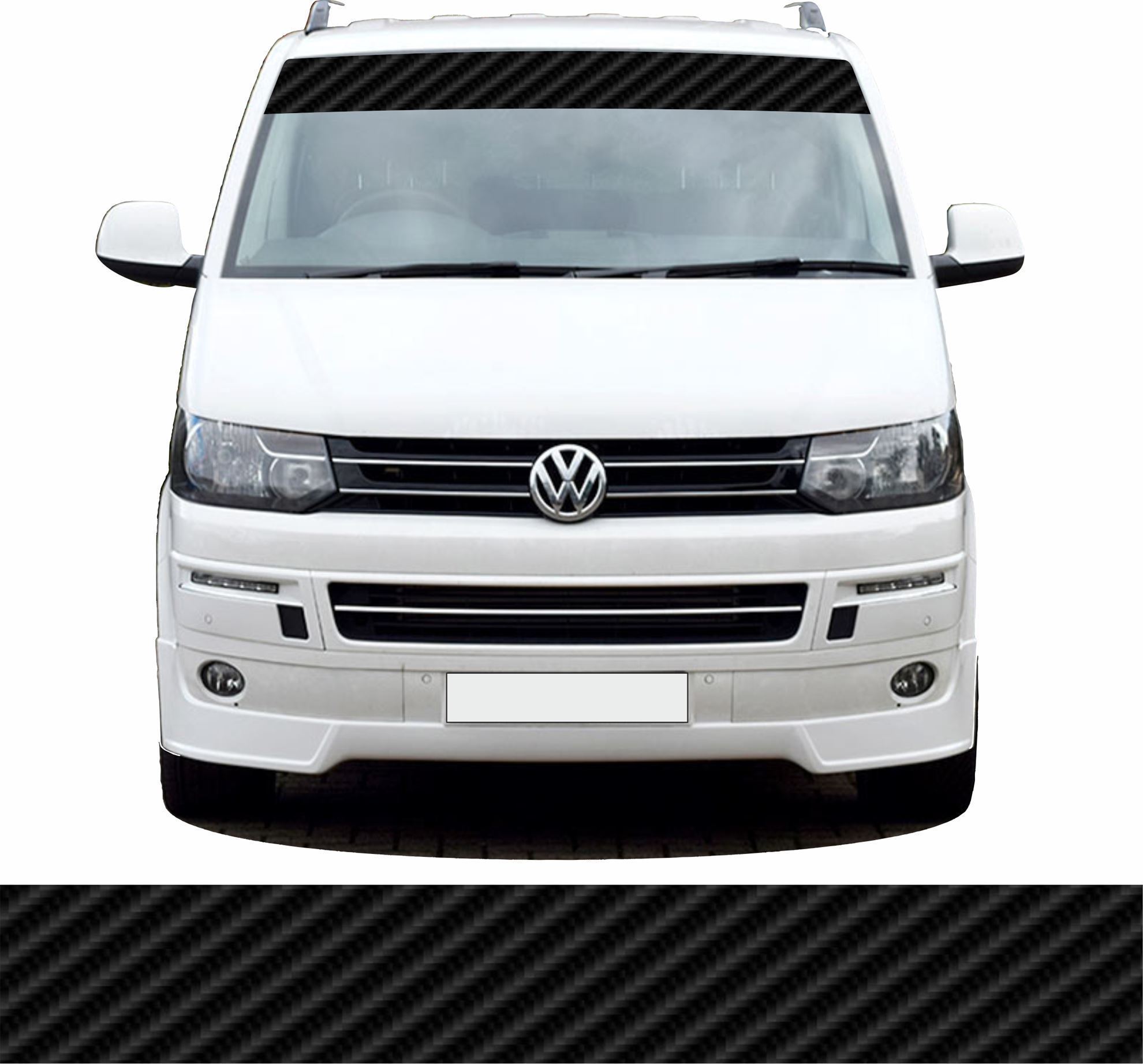 Zen Graphics - CARBON FIBRE Van Regular Sunstrip Vinyl Sticker 1500mm x