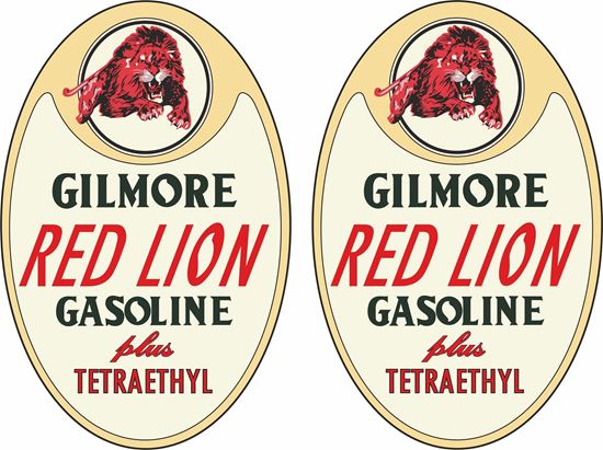 Picture of Gilmore Red Lion Gasoline Plus Decals / Stickers