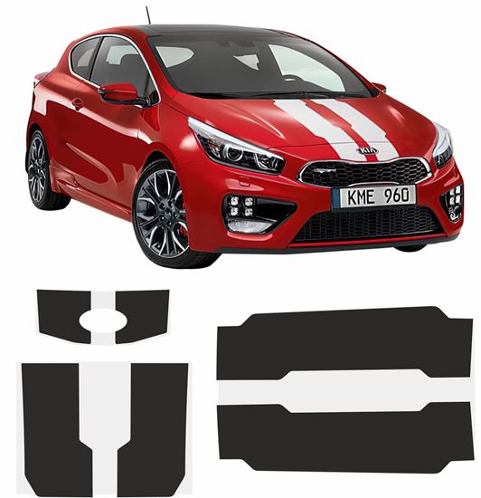 Picture of Kia Cee'd  GT  2013 - 2015 Bonnet & rear Stripes  EXACT FACTORY FIT