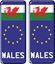 Picture of Wales side Number plate Gel Badges