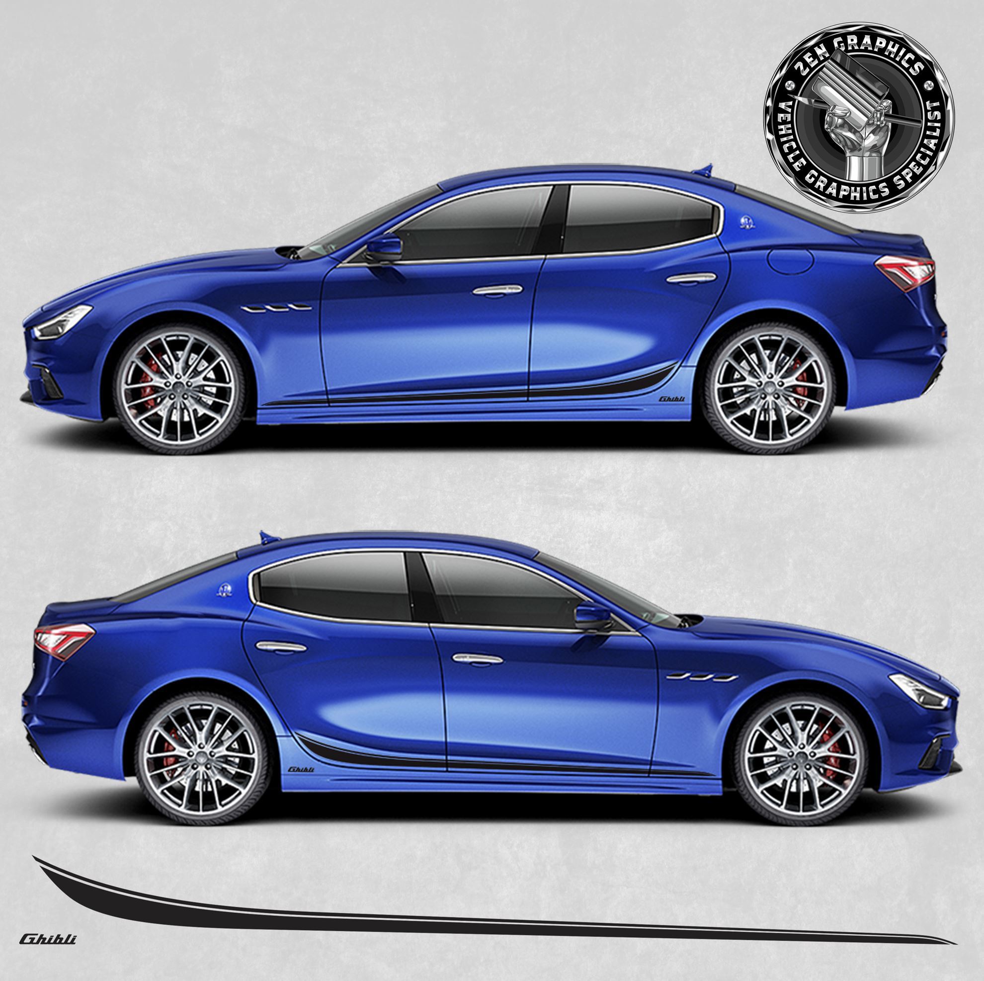 Zen Graphics - Maserati Ghibli side Stripes / Stickers