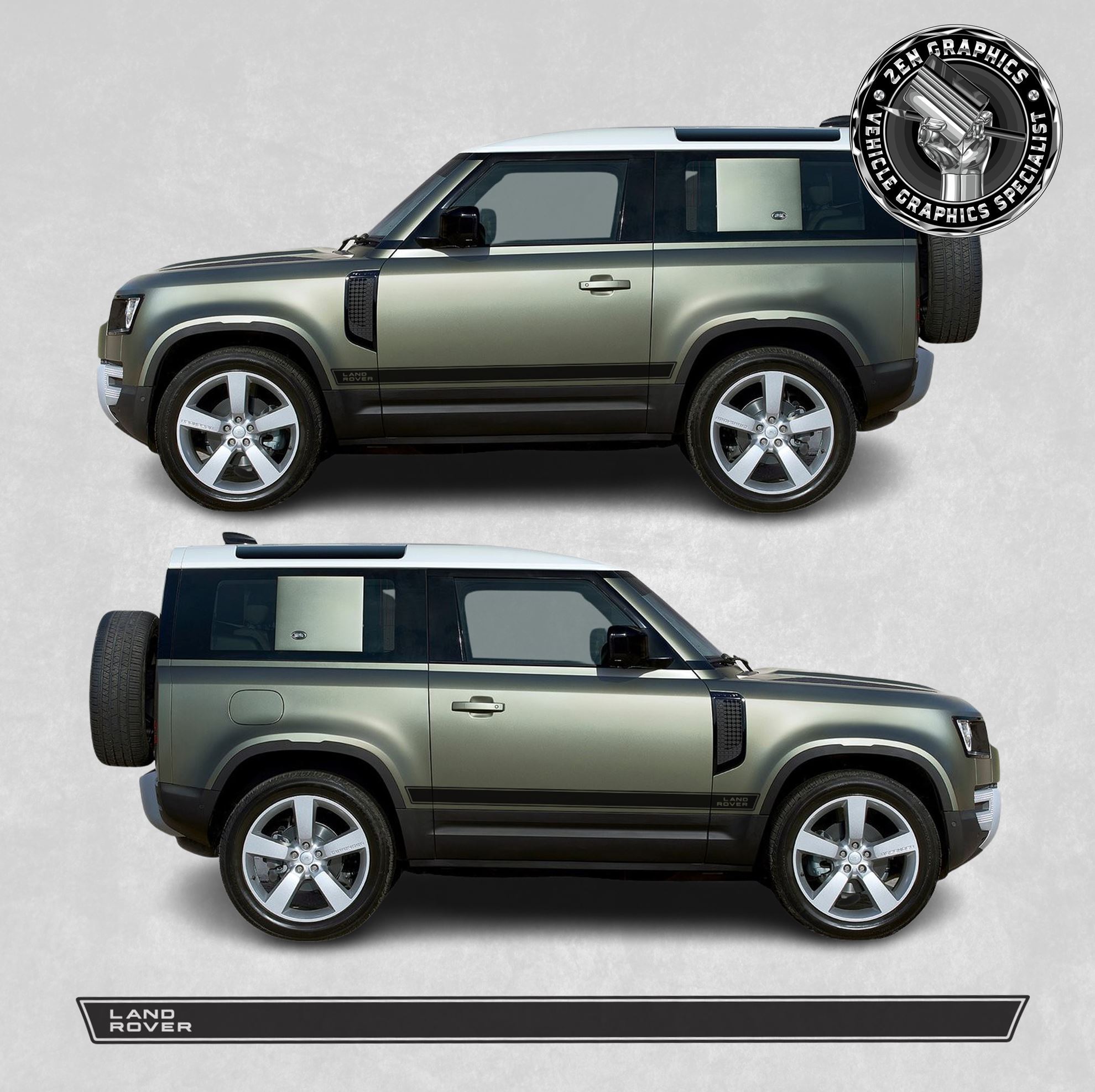 Zen Graphics Defender 90 (new shape) side Stripes / Stickers