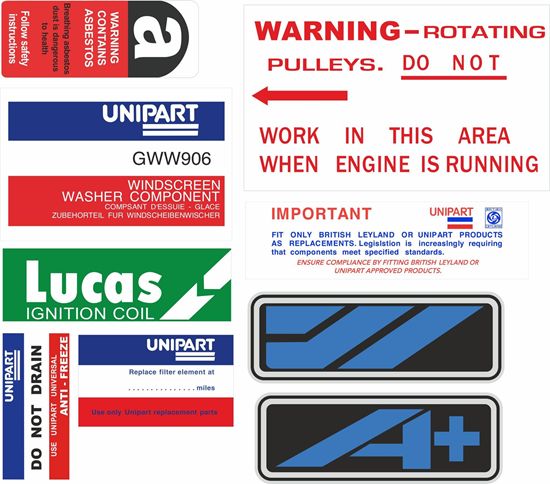 Picture of Austin  Metro Engine Bay Decals  / Stickers