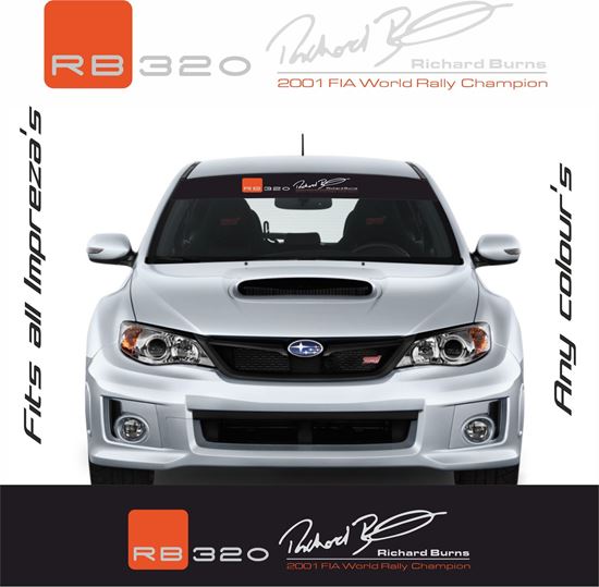 Picture of Subaru Impreza Sun Strip  / Sticker "RB320 Richard Burns "