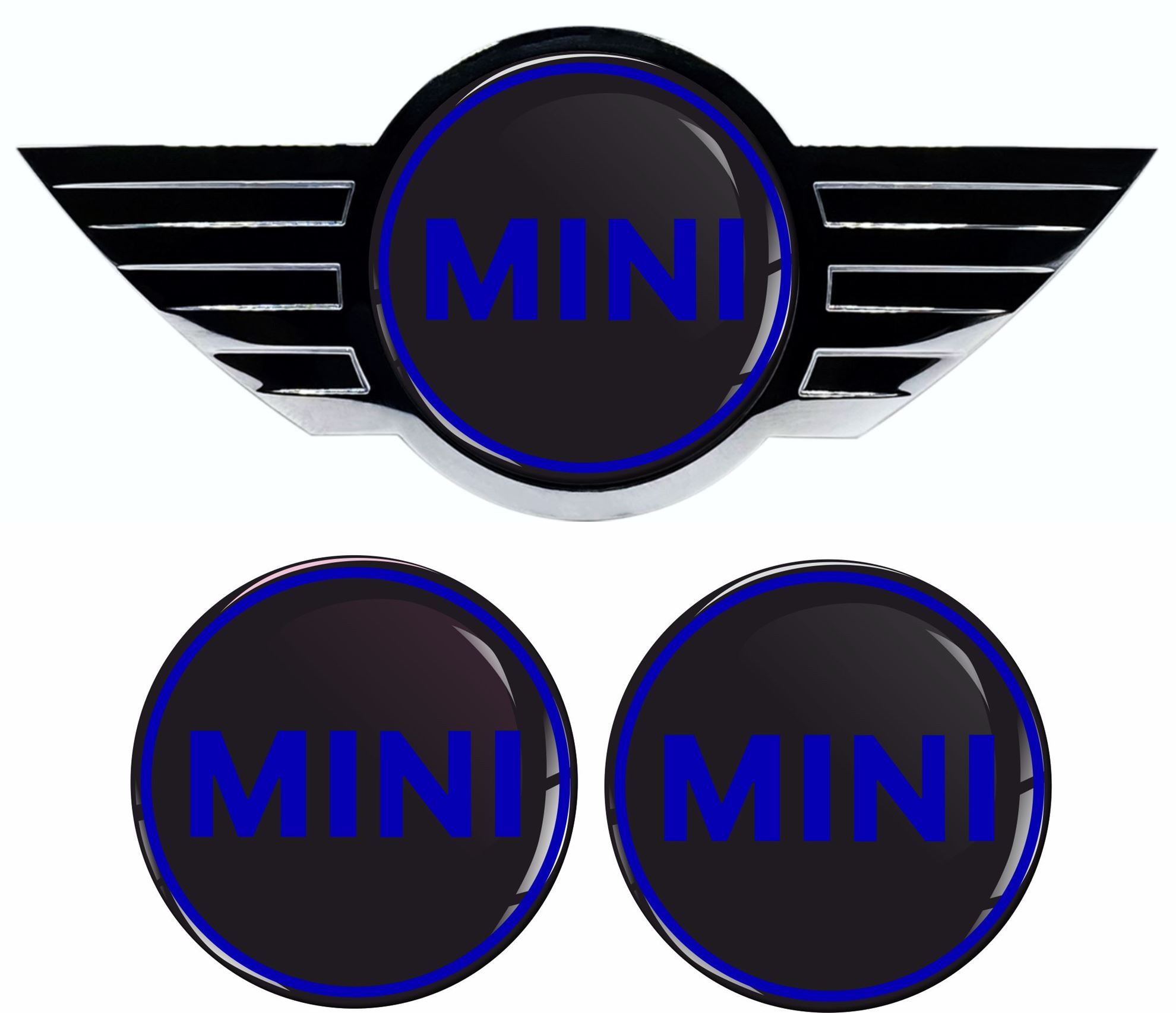 Zen Graphics - MINI R55 R56 R57 rear and Bonnet Badge Gel overlays