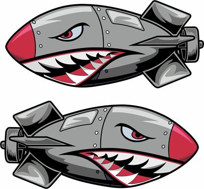 Picture of Bomb / Missile face Decals / Stickers