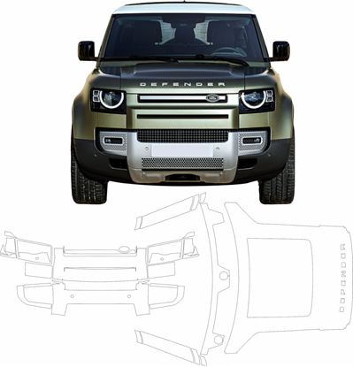 Picture of Land Rover Defender 90 & 110 2020 onwards full front end Pre Cut PPF
