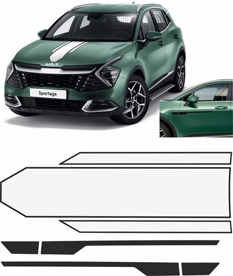 Picture of Kia Sportage 2022 onwards Bonnet and side Stripes / Stickers EXACT FACTORY FIT