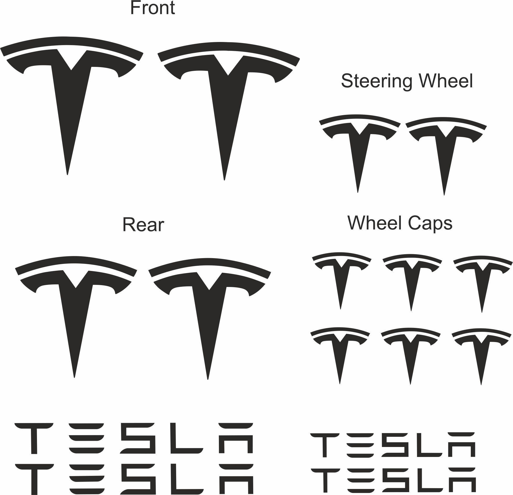 Zen Graphics Tesla Model S Badge overlay Decals / Stickers