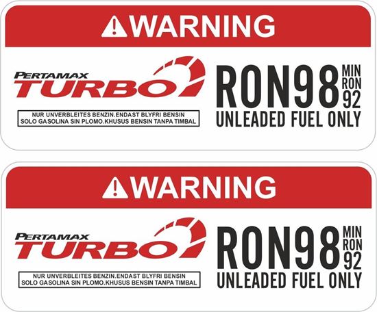 Picture of Pertamax Turbo RON98 Warning Decals / Stickers